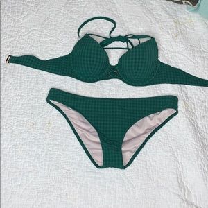 Plaid green bikini